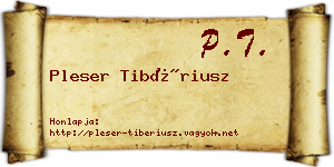 Pleser Tibériusz névjegykártya